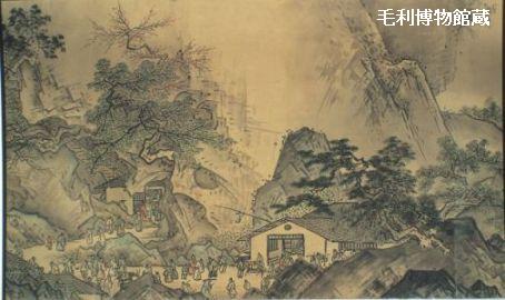 慶應◆【青木木米】真筆 文政7年最晩年作 紙本墨画淡彩山水人物図 鑑定・整古堂武智旧蔵箱 慶應◇青木木米真筆 文化7年晩年作 紙本墨画淡彩山水